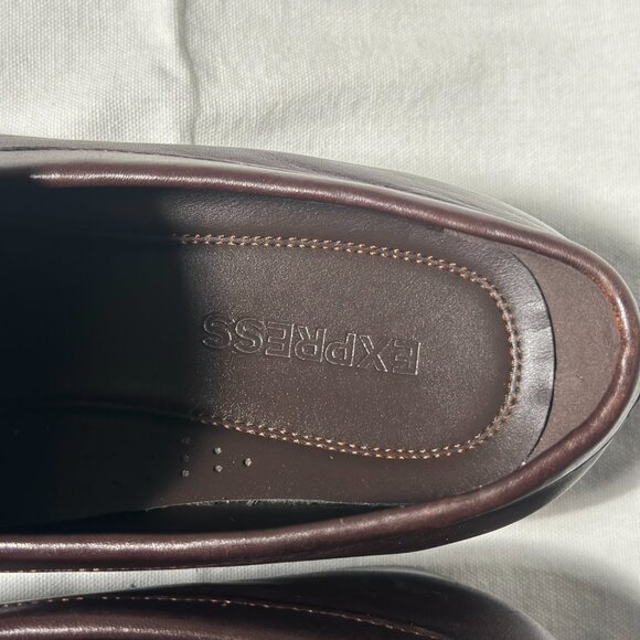 Express Dark Brown Leather Penny Loafers (Size 10.5) - Picture 5 of 8